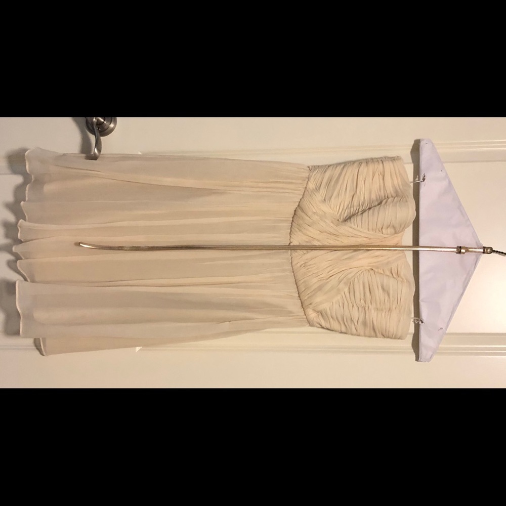 Donna Morgan Strapless Chiffon Cocktail Dress